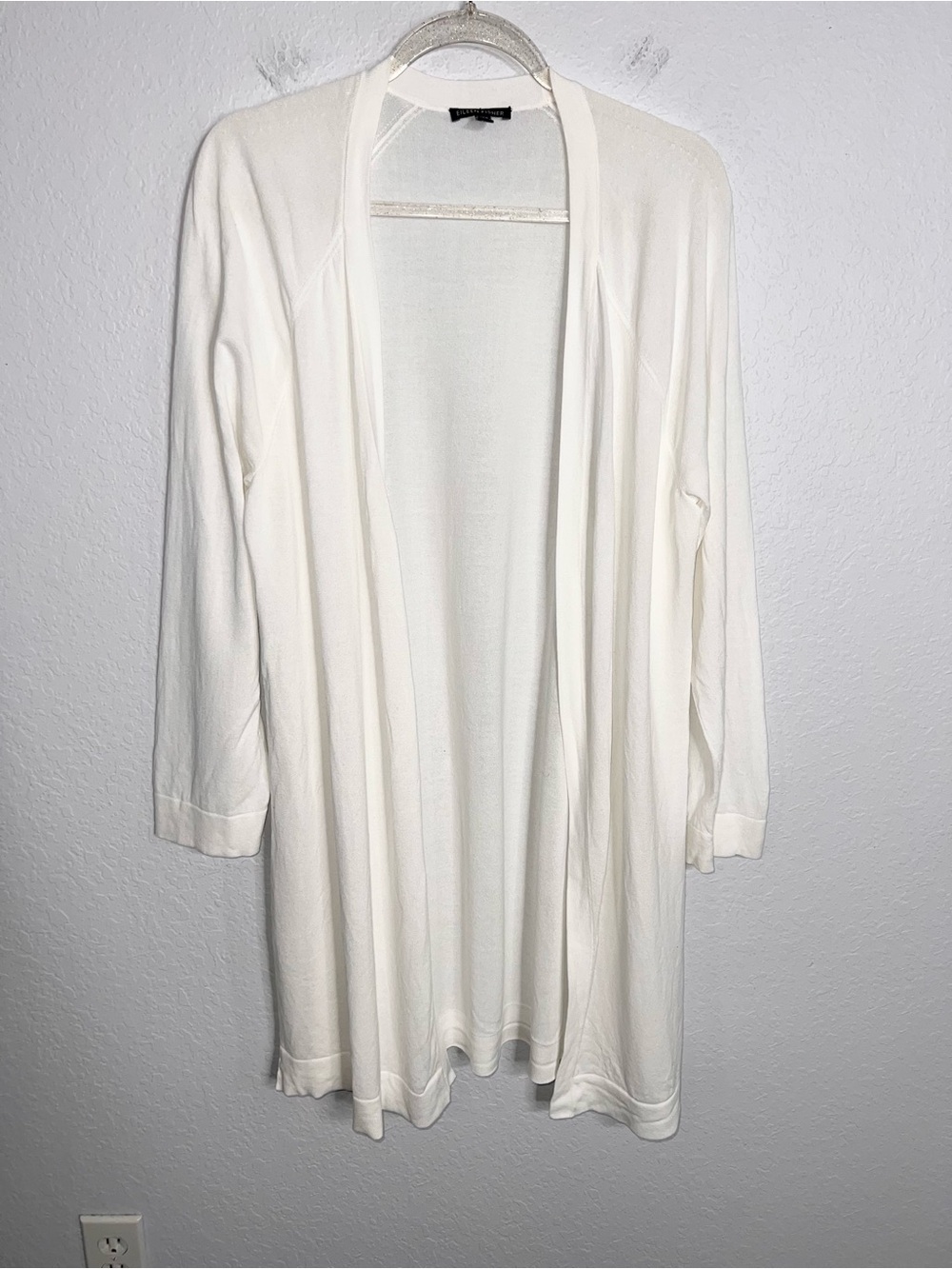 Eileen Fisher Duster Cardigan Women XL Open Front Sweater Longline quiet luxury